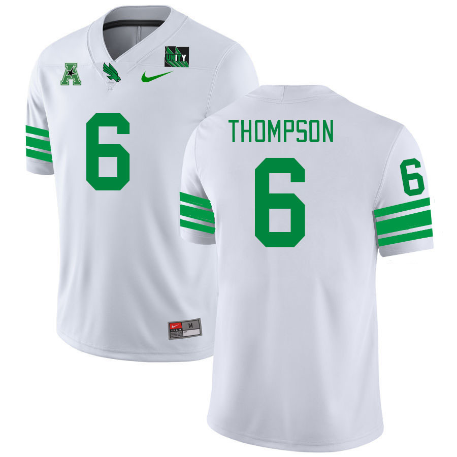 Men #6 Loronzo Thompson North Texas Mean Green 2023 College Football Jerseys Stitched-White